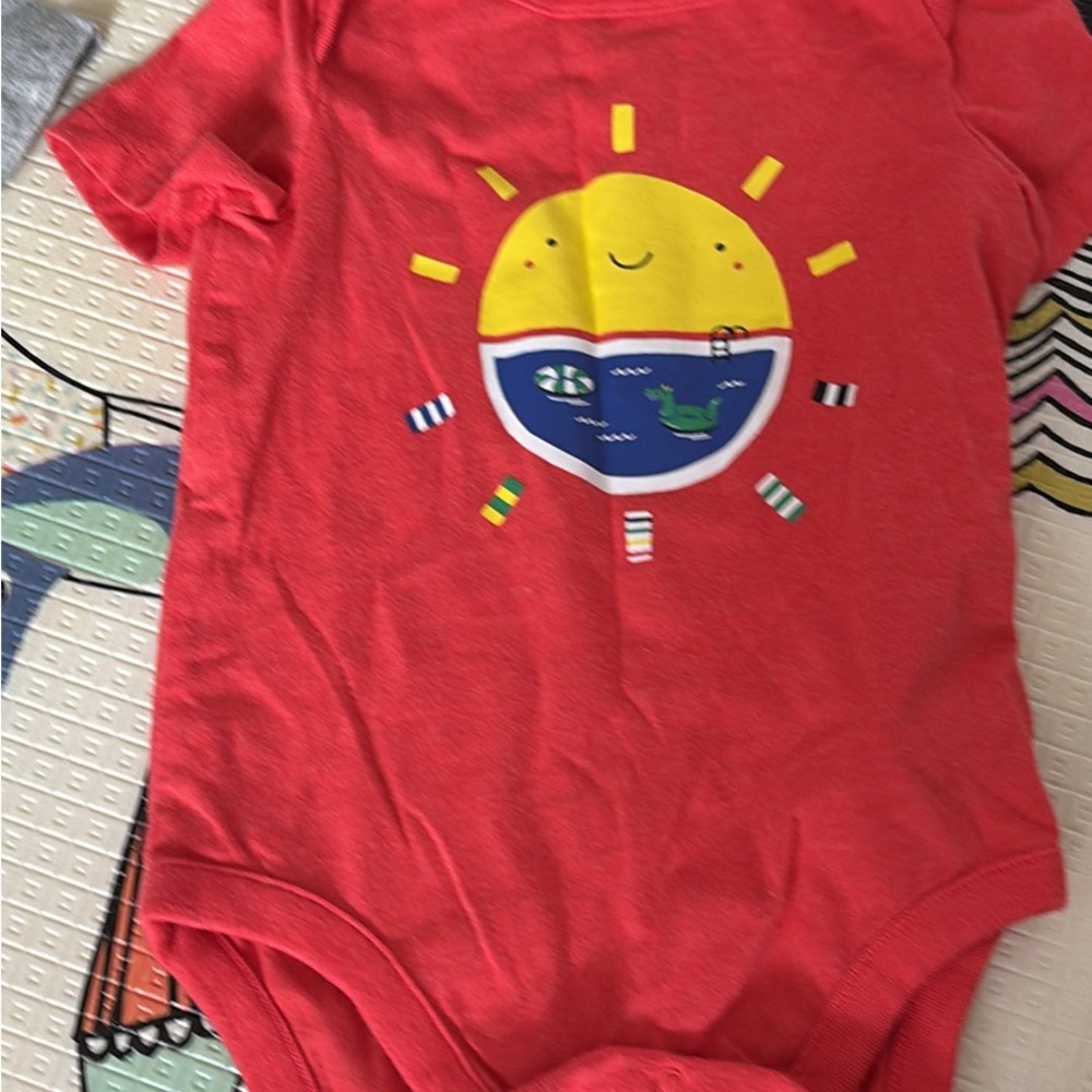 Sunny Smiles Red Baby Onesie